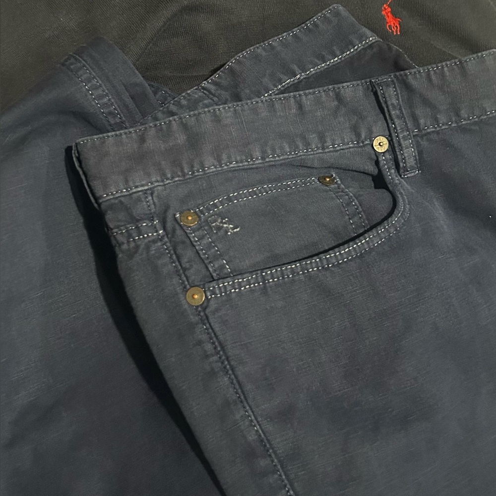 Polo Ralph Lauren Men’s 38x34 Navy 5‑Pocket Chino Pants – Leather Patch